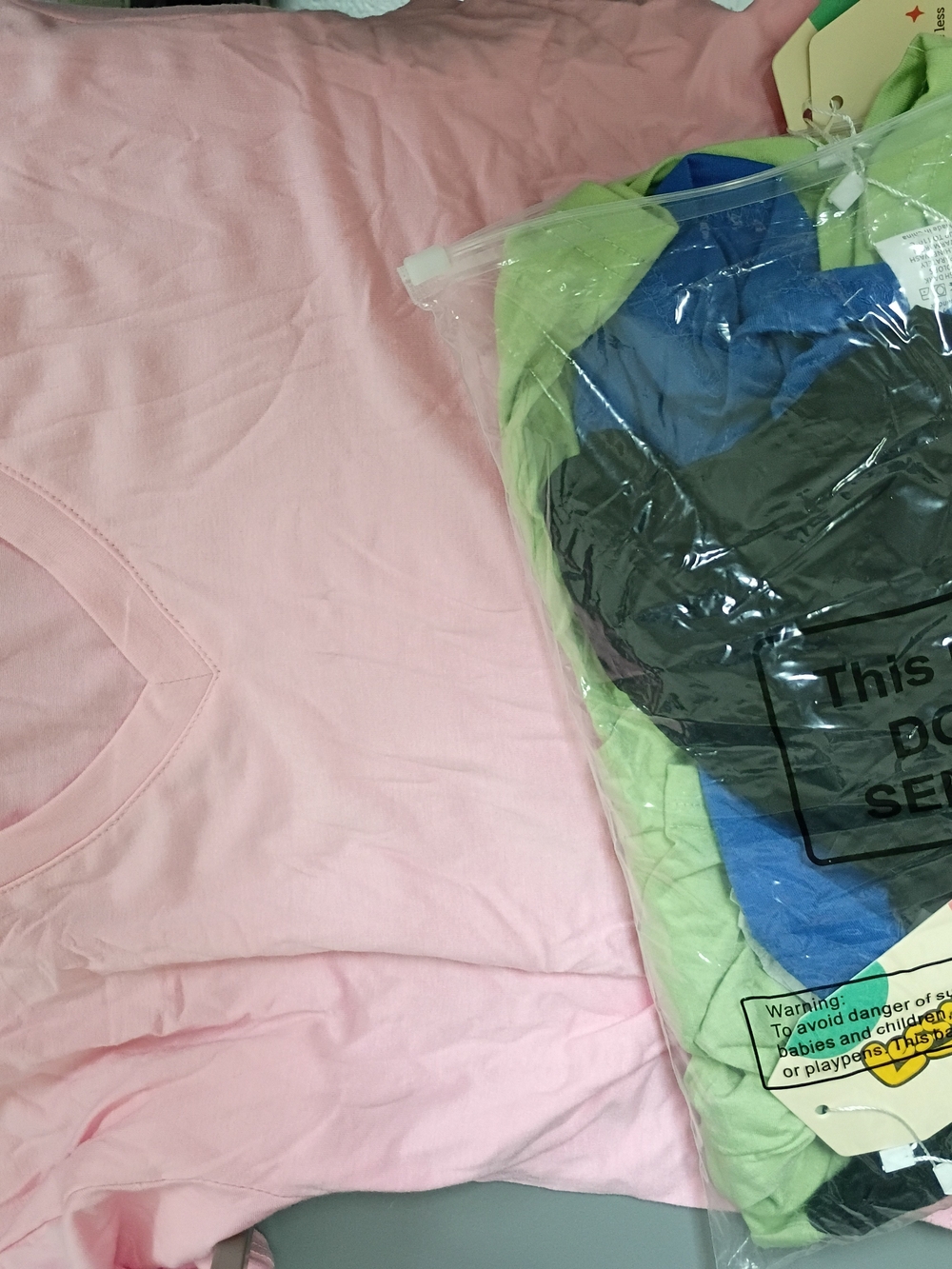 Kids V Neck 4 Pk Short-Sleeve Tops - LessonZoo